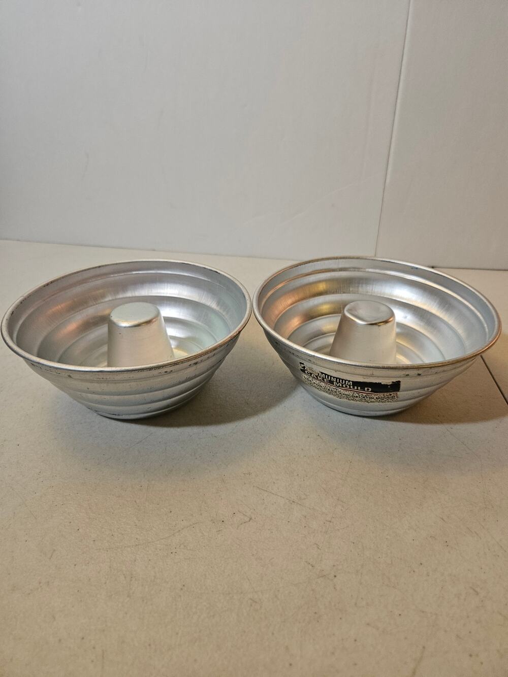 Vintage Small Aluminum Cake Mould Cake Jello Gelatin Mold - lot of 2